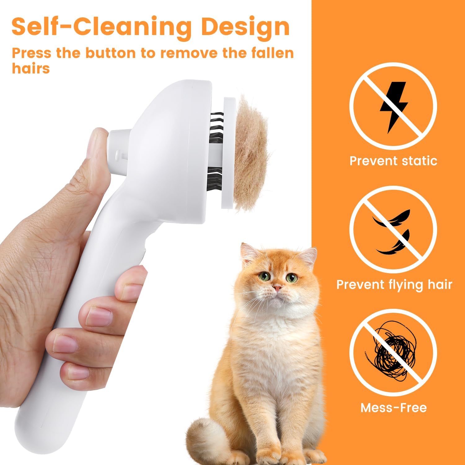 HappyPawly™ Grooming Brush for Cats & Dogs (Deshedding + Massage)